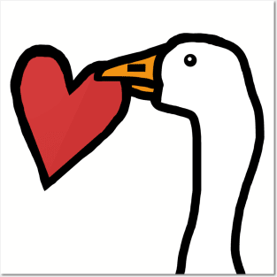 Game Goose Stealing a Heart on Valentines Day Portrait Posters and Art